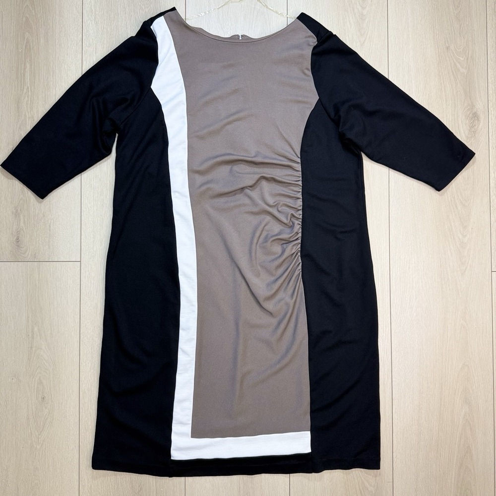 VIP Knits by Avenue Womens 22/24 Colorblock Ruched Sheath Dress Plus 3X Stretch!